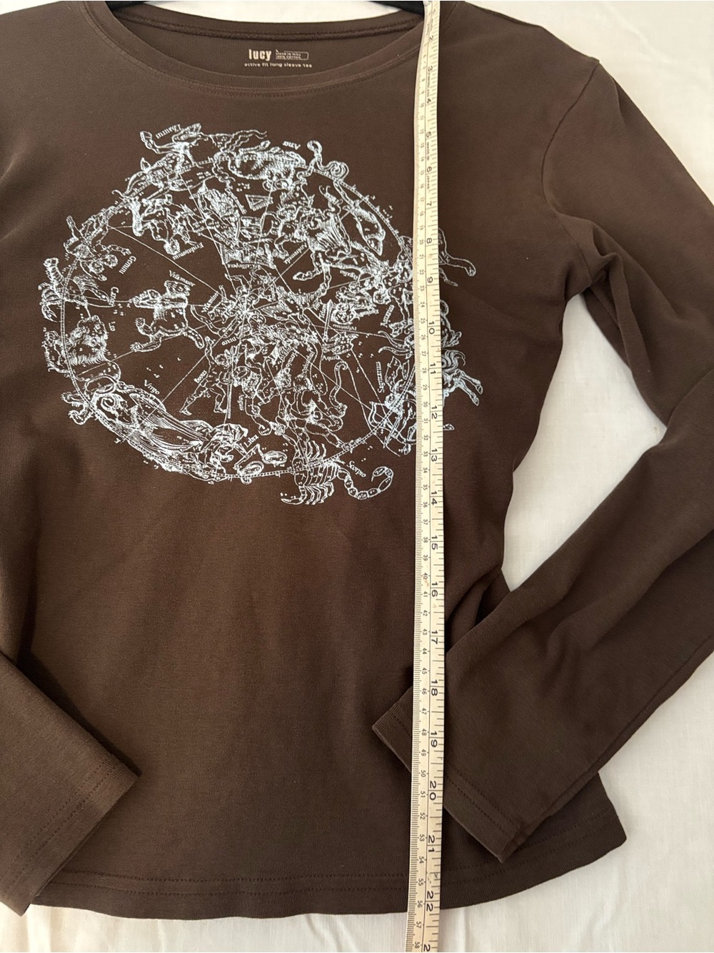 Lucy Brown Long-Sleeve Tee with Blue Constellation Graphic - Picture 7 of 8